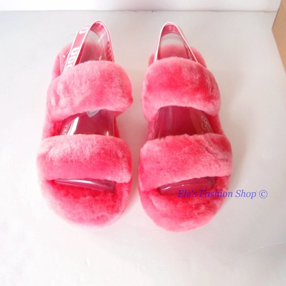 NIB UGG Australia Oh Yeah Sheepskin Slide Sorbet Pink US 8 AUTHENTIC - Picture 4 of 14